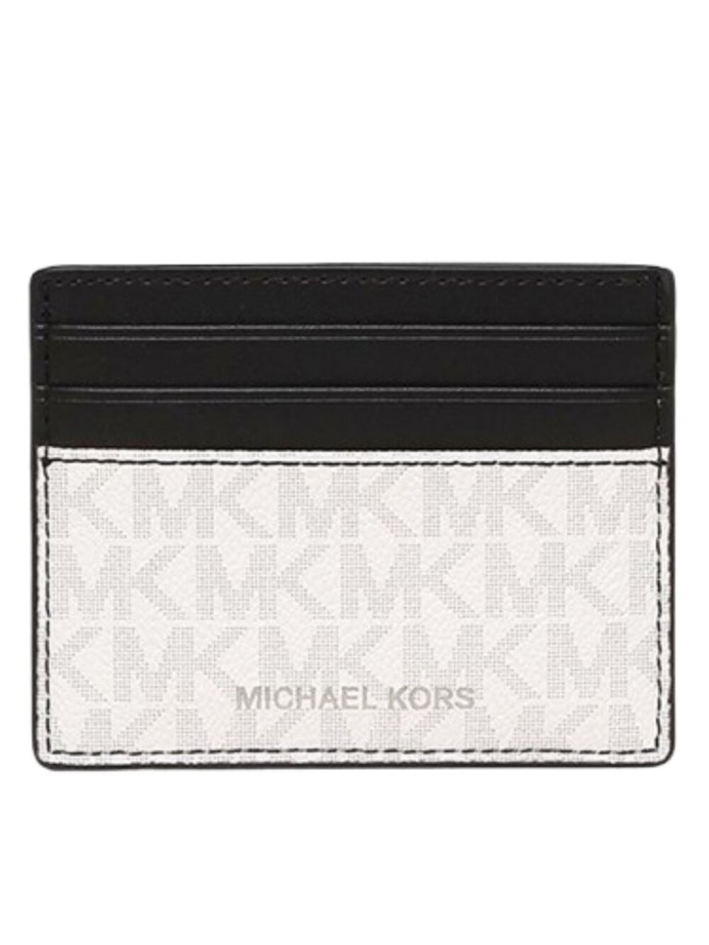 Michael Kors White and Black MK Logo Card Case